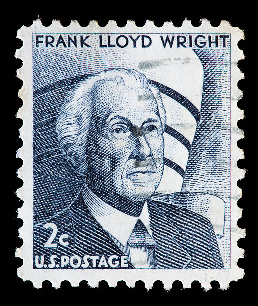 vereinigte staaten verwendet briefmarke zeigt frank lloyd wright - old fashioned collection correspondence history stock-fotos und bilder
