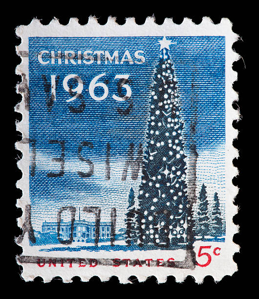 100+ Christmas Usa Old Fashioned Postage Stamp Stock Photos, Pictures