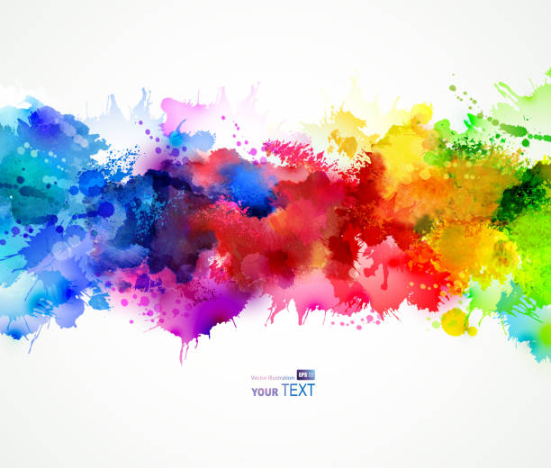 bright  stains bright background with watercolor stains paint designs stock illustrations