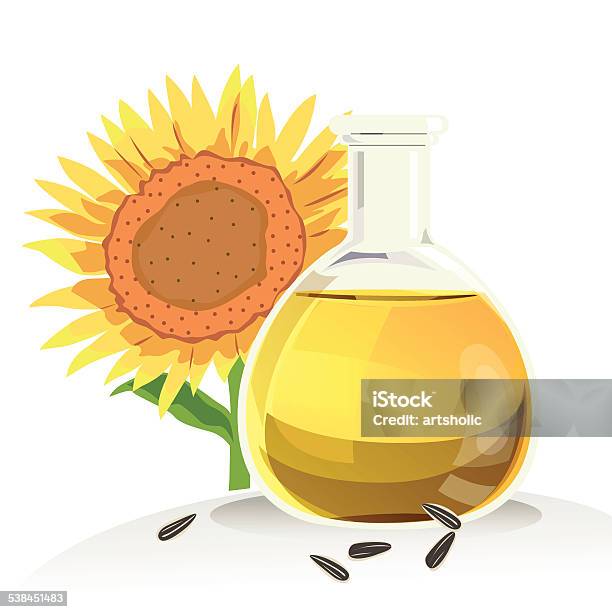 Sunflower Oil Stock Illustration - Download Image Now - Sunflower Seed Oil, 2015, Agriculture