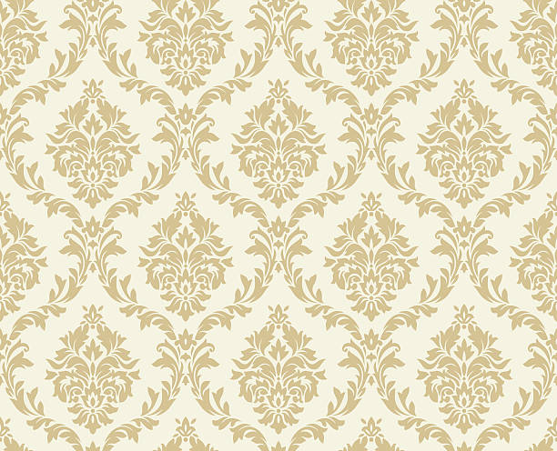 ilustraciones, imágenes clip art, dibujos animados e iconos de stock de vector patrón sin costuras damascena - pattern backgrounds classical style baroque style