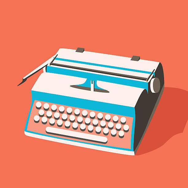 illustrazioni stock, clip art, cartoni animati e icone di tendenza di macchina da scrivere vintage. illustrazione vettoriale. isolato sfondo - typewriter typing beginnings blank