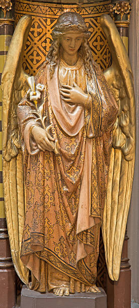 istock Antwerp - Carved polychrome angel from pulpit of Joriskerk 538452865