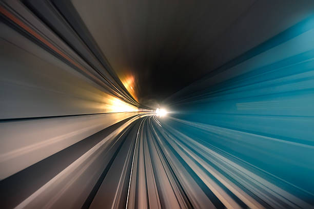 istock Subway tunnel with speed blurred light tracks in gallery 538453233