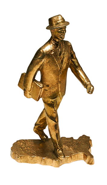 istock Gold Businessman Walking on USA Map 538453519