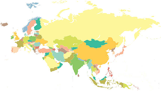 ilustrações de stock, clip art, desenhos animados e ícones de eurasia mapa - india map cartography topographic map