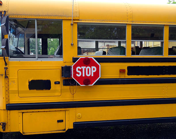 istock Stop sign of a old school bus 538457828