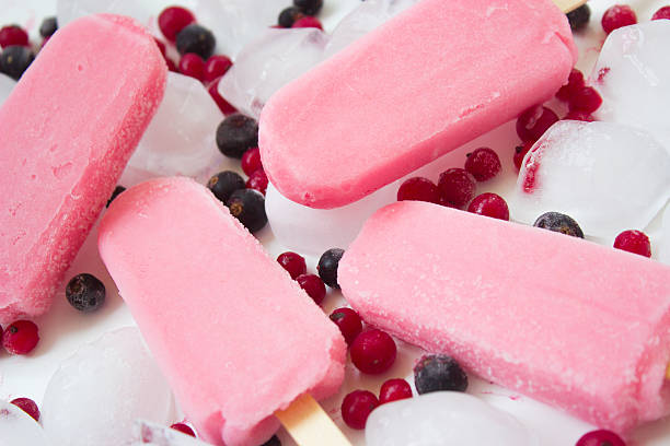 istock Ice creams with fruit and ice on white background 538458888