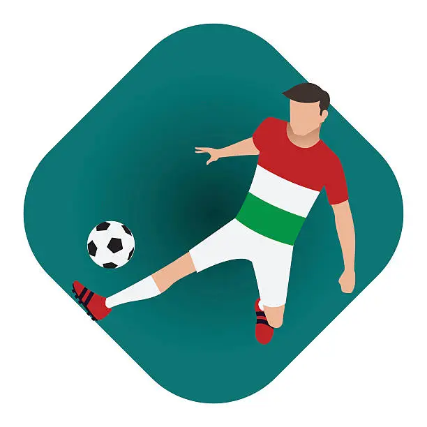 Vector illustration of Euro Soccer Hungary Player