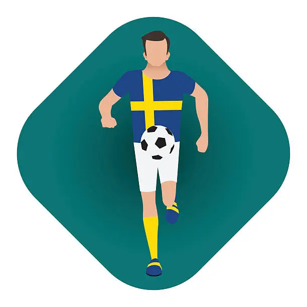 Vector illustration of Euro Soccer Sweden Player