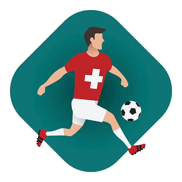 Vector illustration of Euro Soccer Switzerland Player