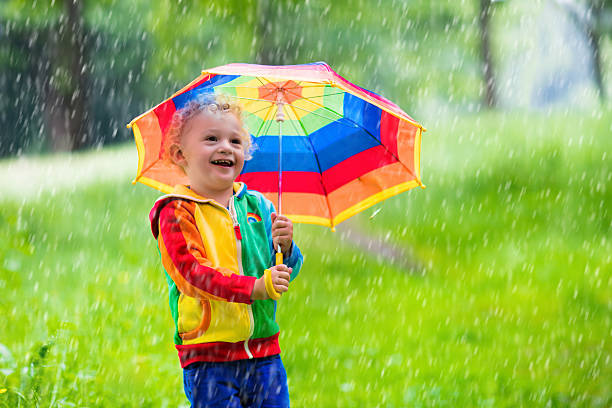 istock Sweet child playing in the rain 538460918