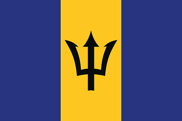 flagge von barbados - barbados flag illustrations stock-grafiken, -clipart, -cartoons und -symbole