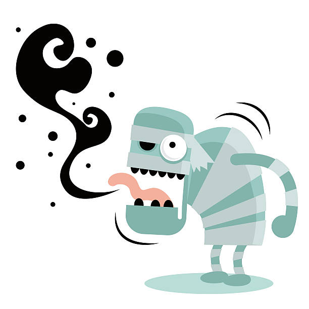 zombie (potwór, diabeł, ghost) odbijanie, nieprzyjemny oddech, - ghosts & ghouls illustrations stock illustrations