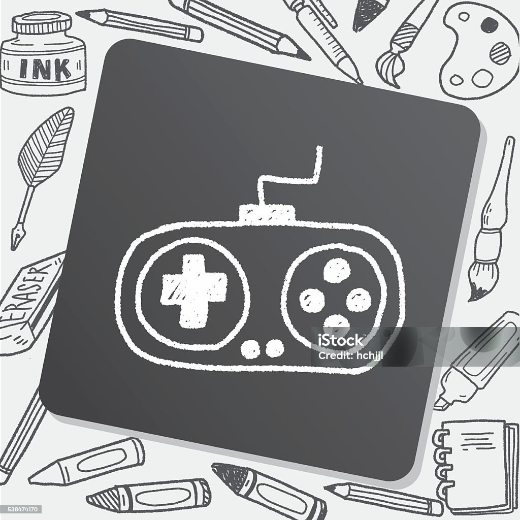 Remote Drawing Gamer Game Remote Control Doodle Drawing Stock Illustration - Download Image ...
