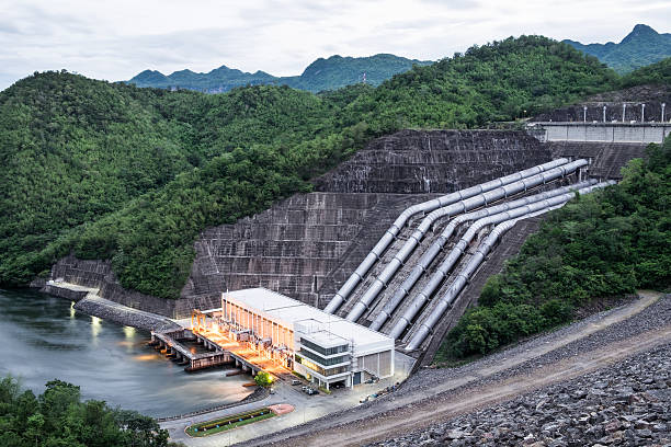 간차나부리 산호수에 있는 댐 스리나카린 발전소 - srinakarin 뉴스 사진 이미지