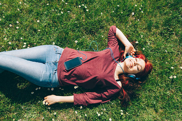 istock Girl chilling out with relaxing music 538475683