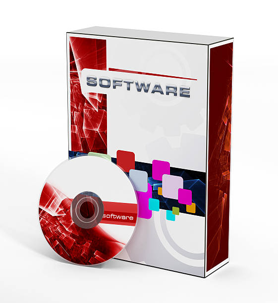 컴퓨터 소프트웨어 이메일함 - dvd cd computer software red 뉴스 사진 이미지