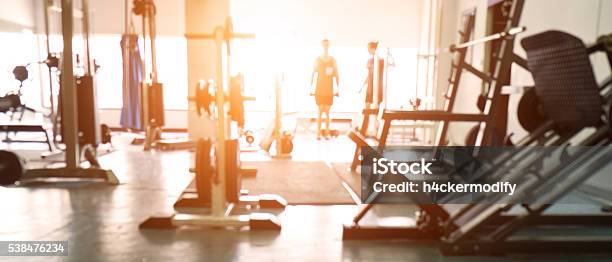 Blurred Background Of Gym Stock Photo - Download Image Now - Health Club, Gym, Backgrounds