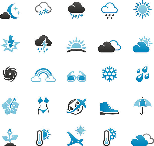 季節と天候 - weather climate cyclone icon set点のイラスト素材／クリップアート素材／マンガ素材／アイコン素材