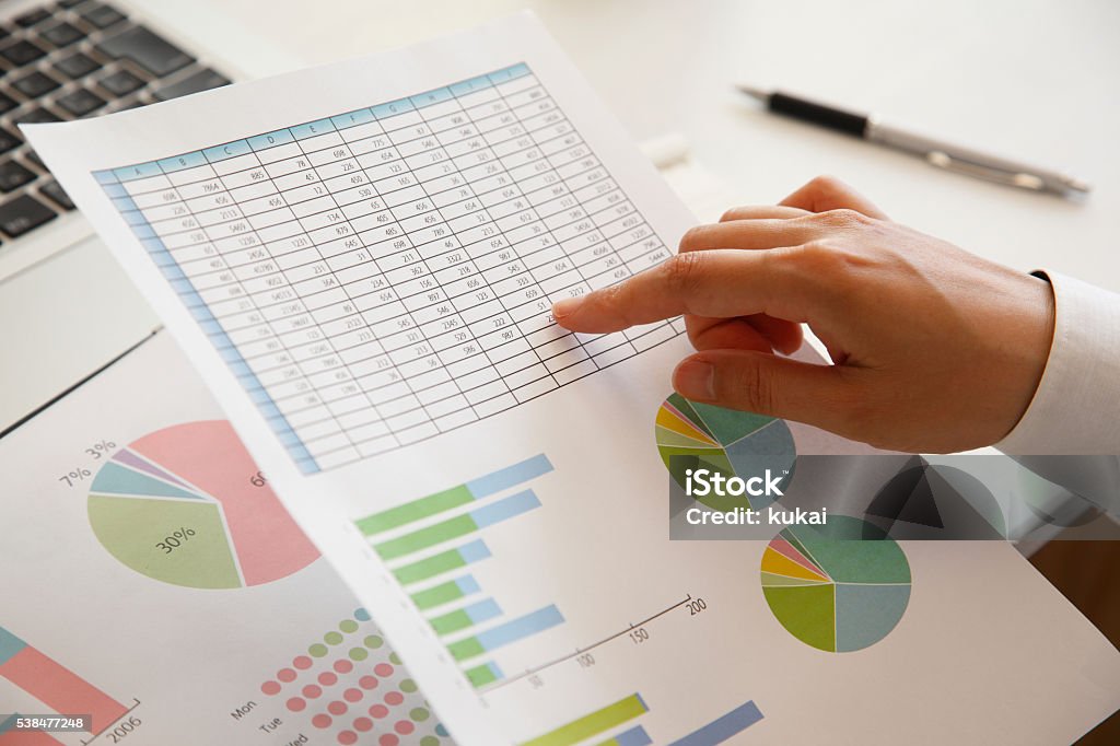 Business image Business image photo. Work scene in the office. Spreadsheet Stock Photo