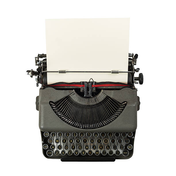 ビンテージタイプライター白の背景に隔てられた - writing machine ストックフォトと画像