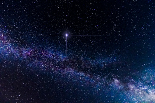Impresionante de enriquecimiento lucky estrellas brillantes y Milky Way Galaxy fondo photo