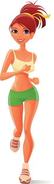 Vector illustration of The woman runs