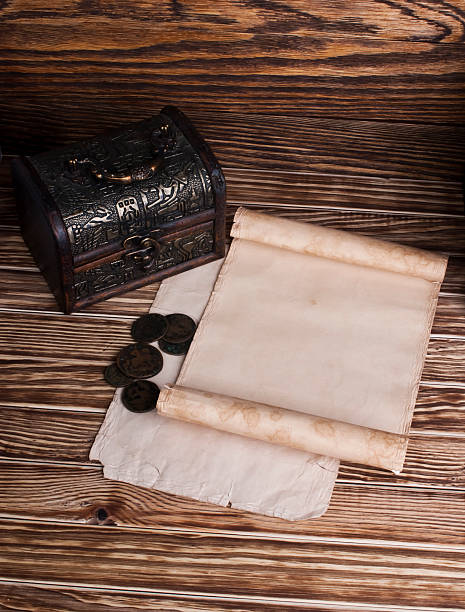 istock The ancient chest with a paper 538478511