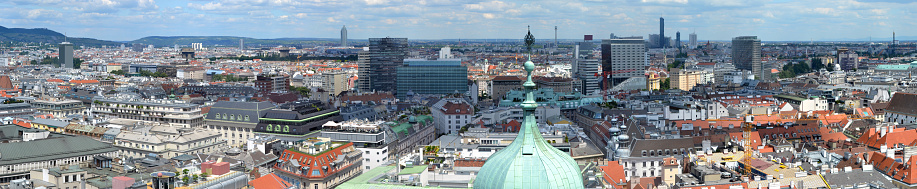 Vienna, Austria - view on city from cathedral's tower, panoramic view.