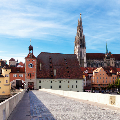 Town Gate in Regensburg, Bavaria, Germany