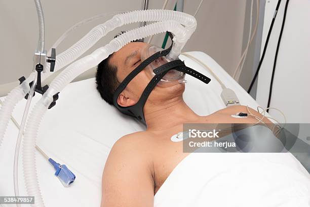 Portrait Of Patient Receives Anaesthetic Stock Photo - Download Image Now - 2015, Accidents and Disasters, Adult