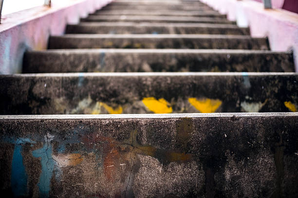 istock concrete staircase old Depth of field (Selective focus) 538479942