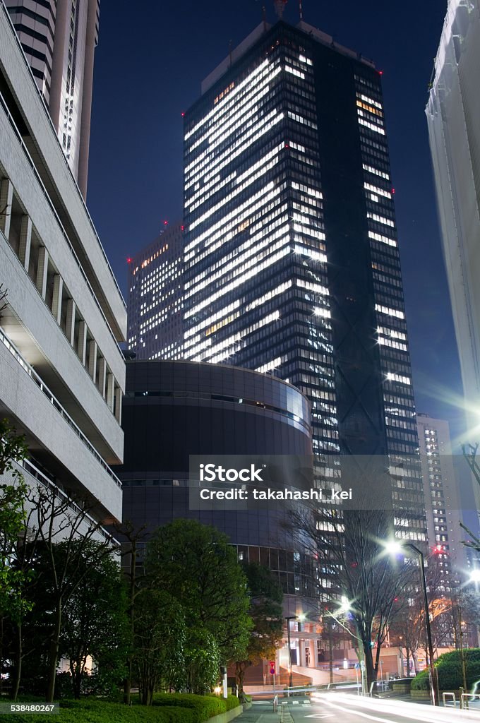 Night of Metropolis Tokyo at night.Long exposure shot  through night street. 2015 Stock Photo