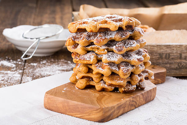 Stack of sweet potato waffles Stack of sweet potato waffles sweet potato photos stock pictures, royalty-free photos & images