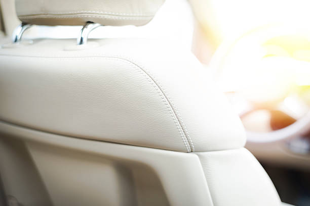 istock Leather car seats  detail with focus on stitch 538488098