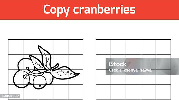 Copy The Picture Fruits And Vegetables Cranberries Stock Illustration - Download Image Now