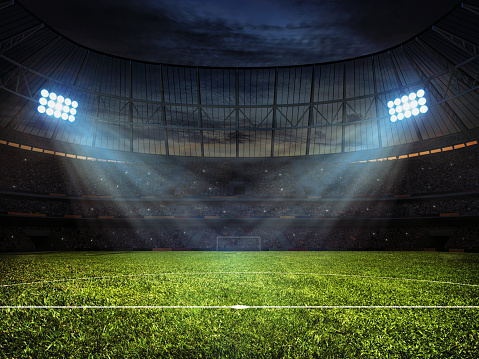 Estadio de fútbol con reflectores photo