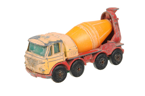Adelaide, Australia - May 24, 2016:An isolated shot of a 1968 Foden Concrete Truck Matchbox Superfast Diecast Toy Car. Replica diecast toy cars made by Matchbox are highly sought after collectables.