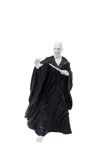 Adelaide, Australia - August 04, 2015: A studio shot of a Lord Voldemort Action Figure from the popular Harry Potter novel and movie series. A collectable item sold worldwide.