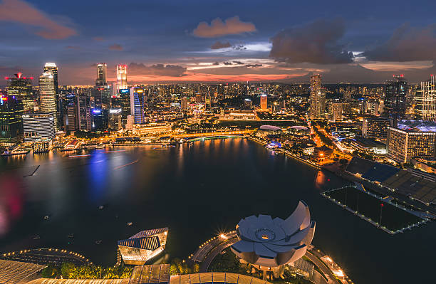 istock Singapore city in sunset time,View from Sands Sky Park. 538491804