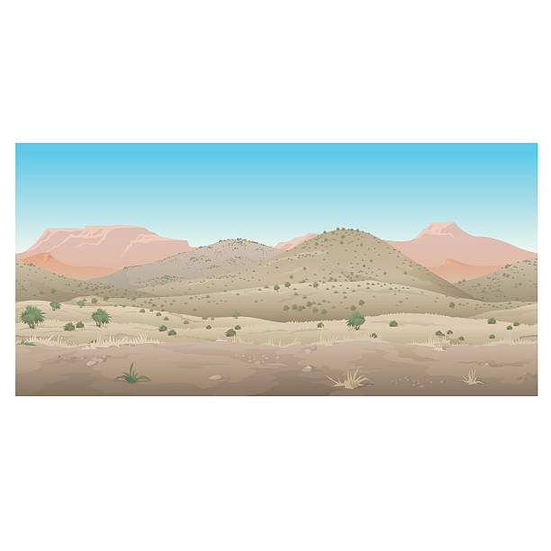 ilustrações, clipart, desenhos animados e ícones de cena criativo, paisagem do velho oeste, o pradaria - desert landscaping