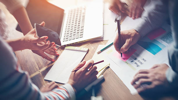 istock Startup meeting. Paperwork and digital concept 538492848