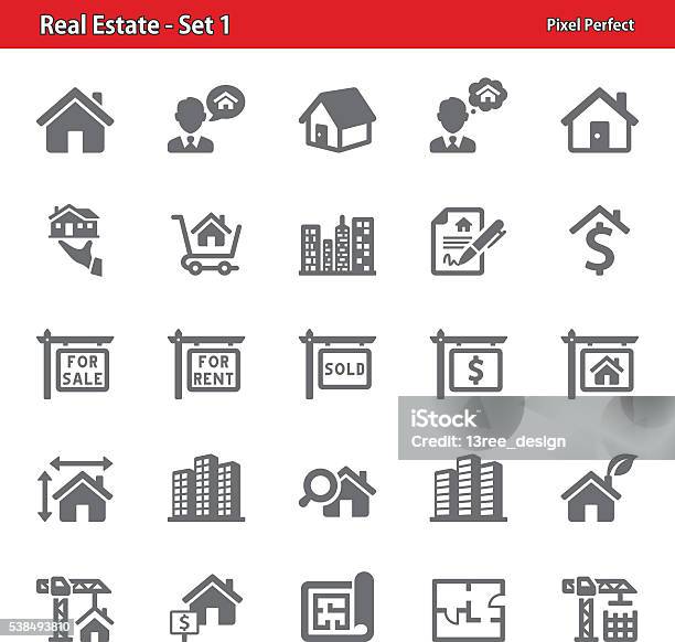 Real Estate Icons Set 1 Stock Illustration - Download Image Now - Mortgage Document, Mortgage Loan, Home Ownership
