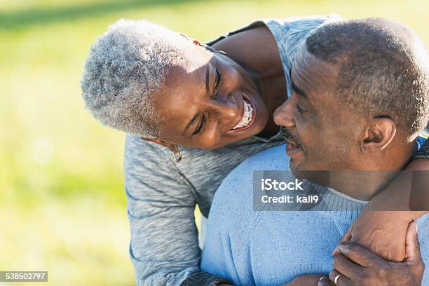 Affectionate African American Couple Outdoors Stock Photo - Download Image Now - African-American Ethnicity, Couple - Relationship, Human Face