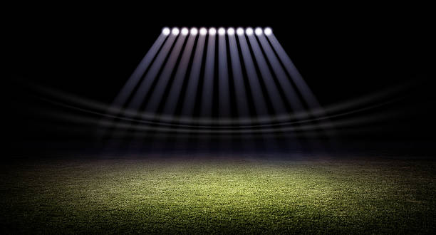 スタジアム、照明 - football goal post goal post american football football field ストックフォトと画像