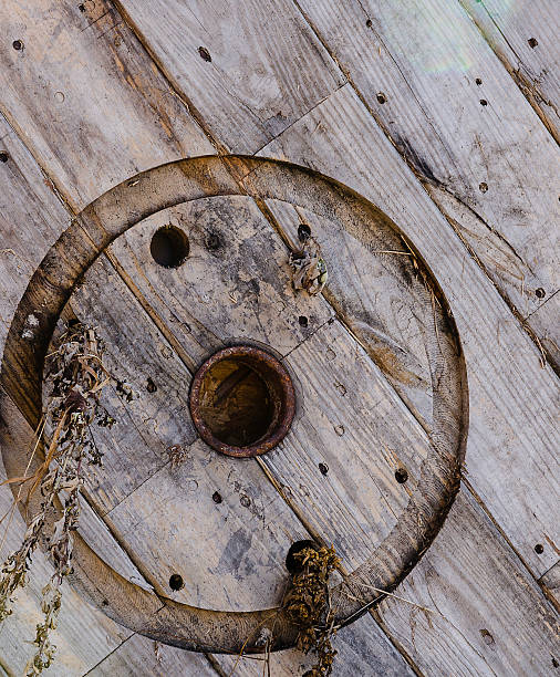 Wooden wheel stock photo