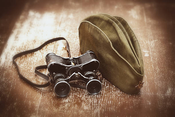 istock Soldier field cap, military binoculars. May 9 Victory Day 538505235