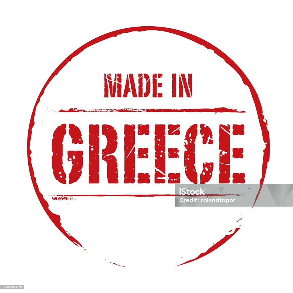 Red vector grunge stamp MADE IN GREECE graphic and design element 2015 stock vector