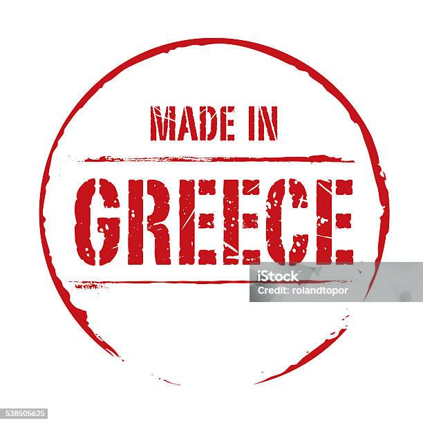 Red Vector Grunge Stamp Made In Greece Stock Illustration - Download Image Now - 2015, Abstract, Art